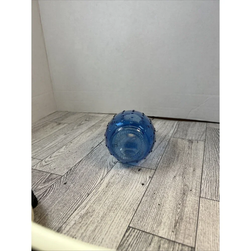 Blue Hobnail Vase Glass Decoration Small
